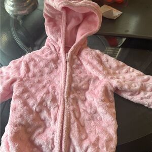 Cozy Pink Hooded Baby Jacket 6-9 months by Little Lass